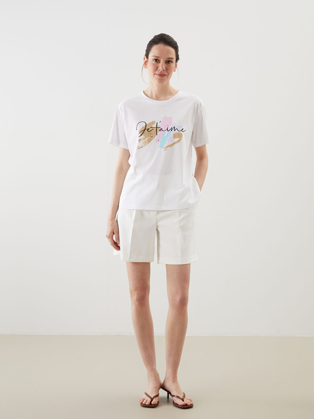 Crew Neck Printed Women's T-shirt -S5KR10Z8-J5E