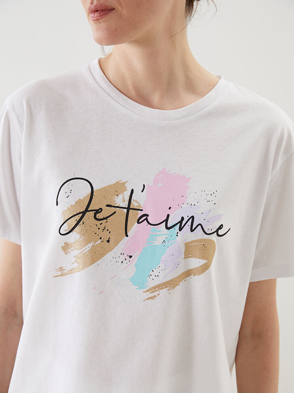Crew Neck Printed Women's T-shirt -S5KR10Z8-J5E