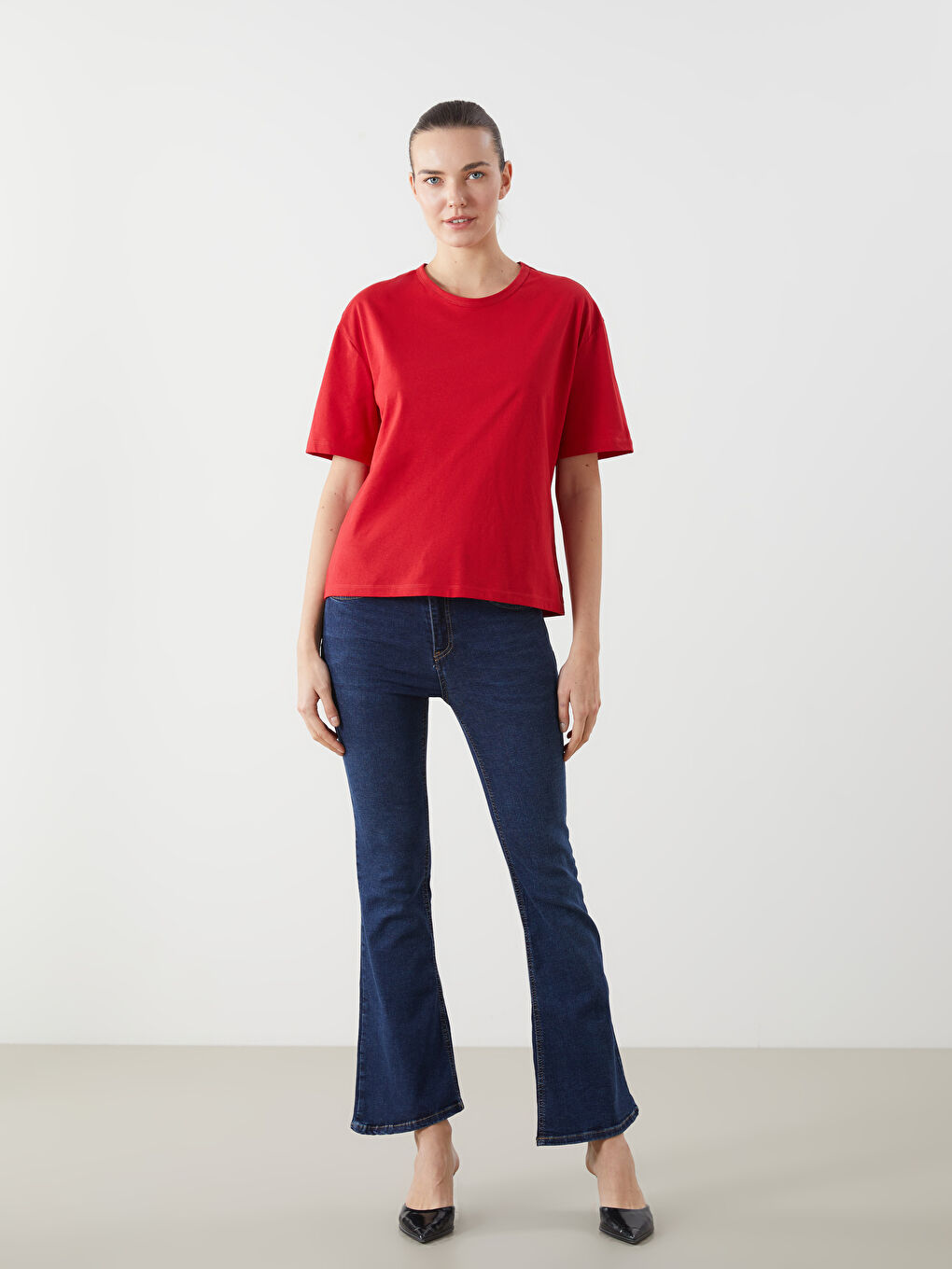 round neck oversize women's t-shirt -S5KR16Z8-R3R