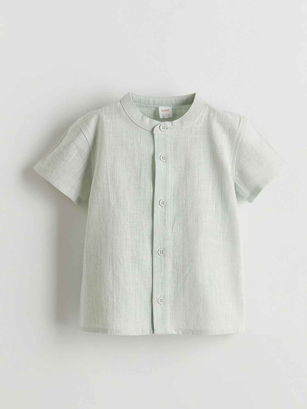 Gri Hakim Yaka Kısa Kollu Erkek Bebek Gömlek