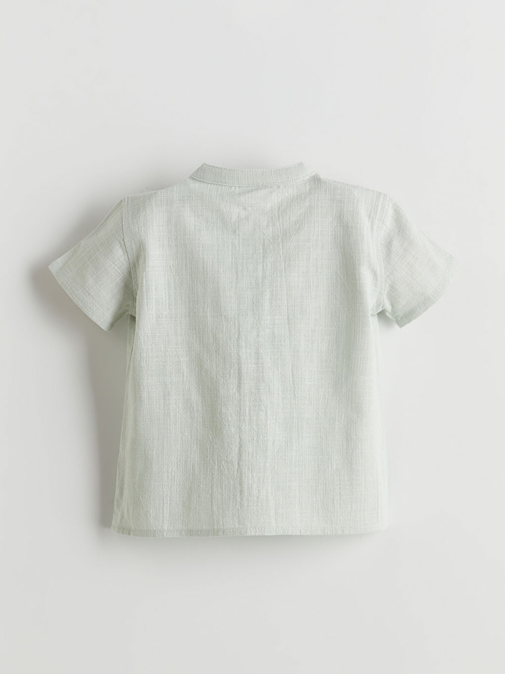 Gri Hakim Yaka Kısa Kollu Erkek Bebek Gömlek-1