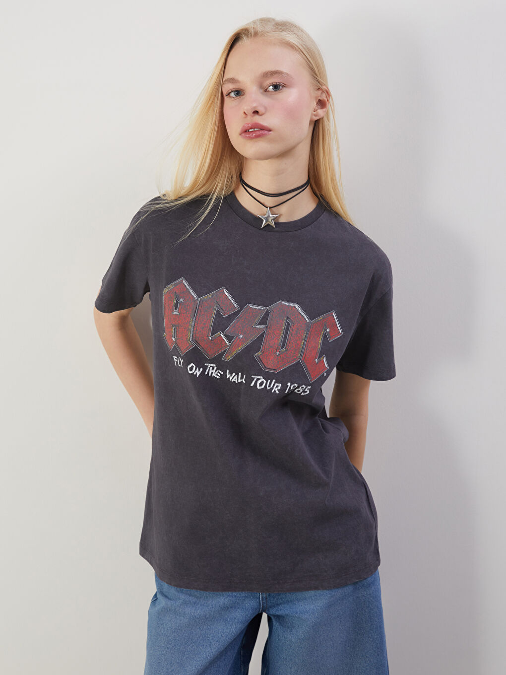 Crew Neck AC/DC Printed Women's T-shirt -S5KR45Z8-VDL
