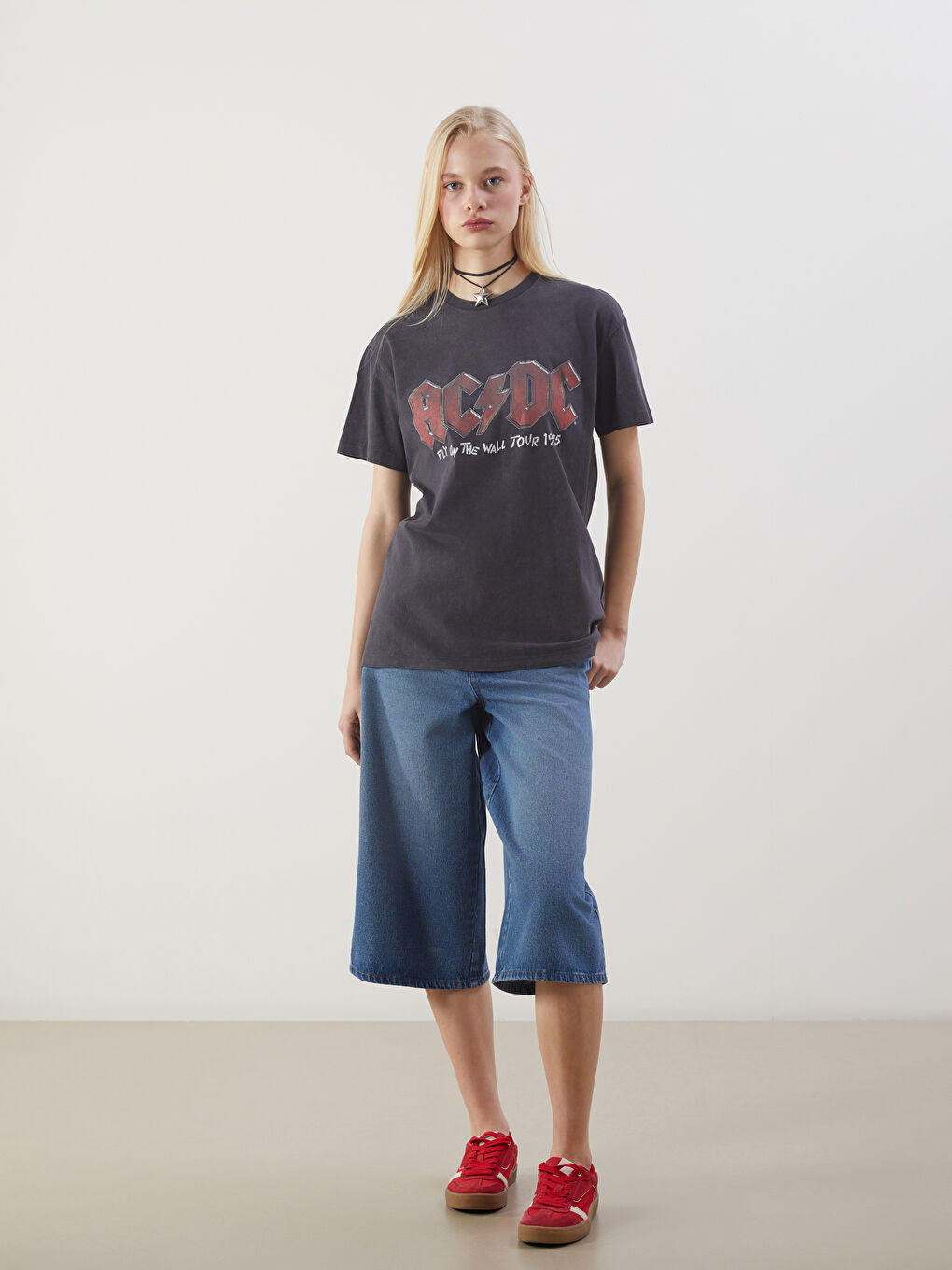 Crew Neck AC/DC Printed Women's T-shirt -S5KR45Z8-VDL