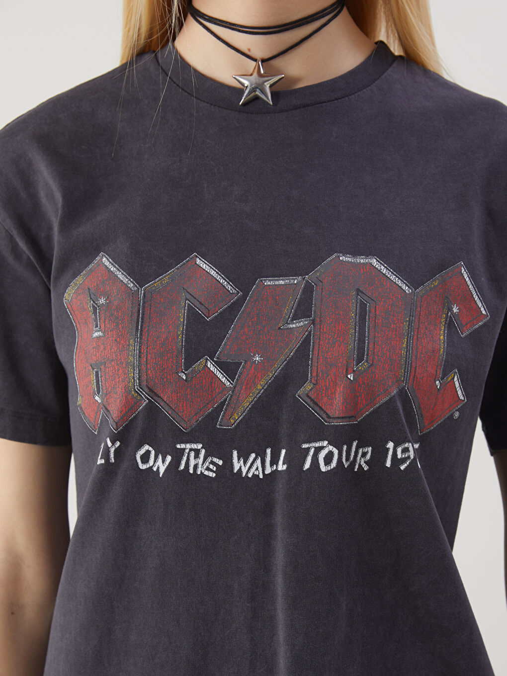 Crew Neck AC/DC Printed Women's T-shirt -S5KR45Z8-VDL