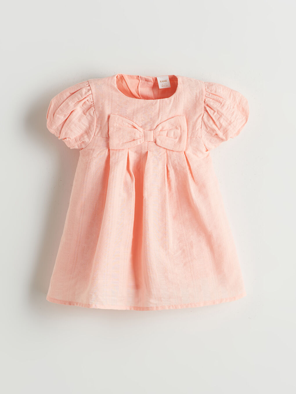 Pembe Kurdele Detaylı Krinkle Kız Bebek Elbise-2