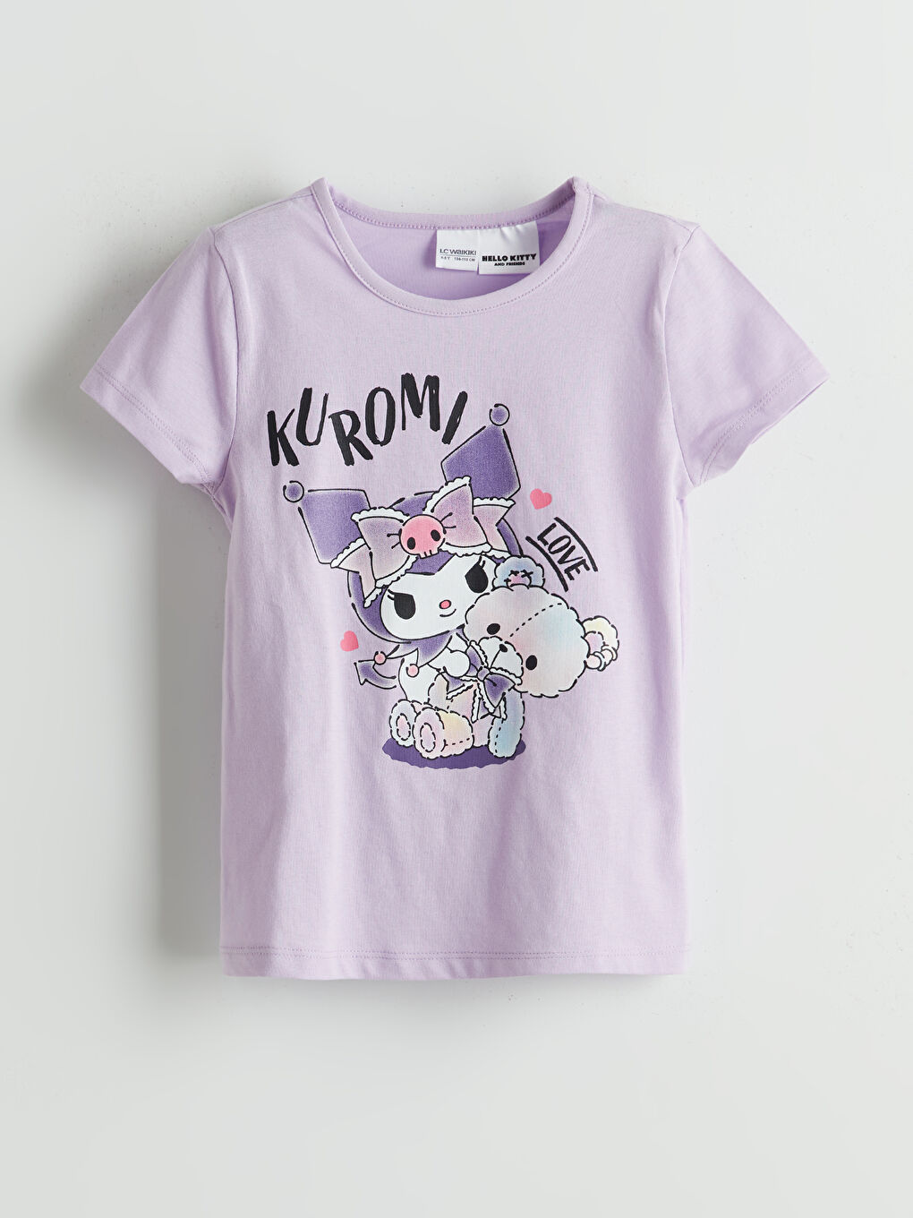 Lila Kısa Kollu Kuromi Baskılı Kız Çocuk Pijama Üst