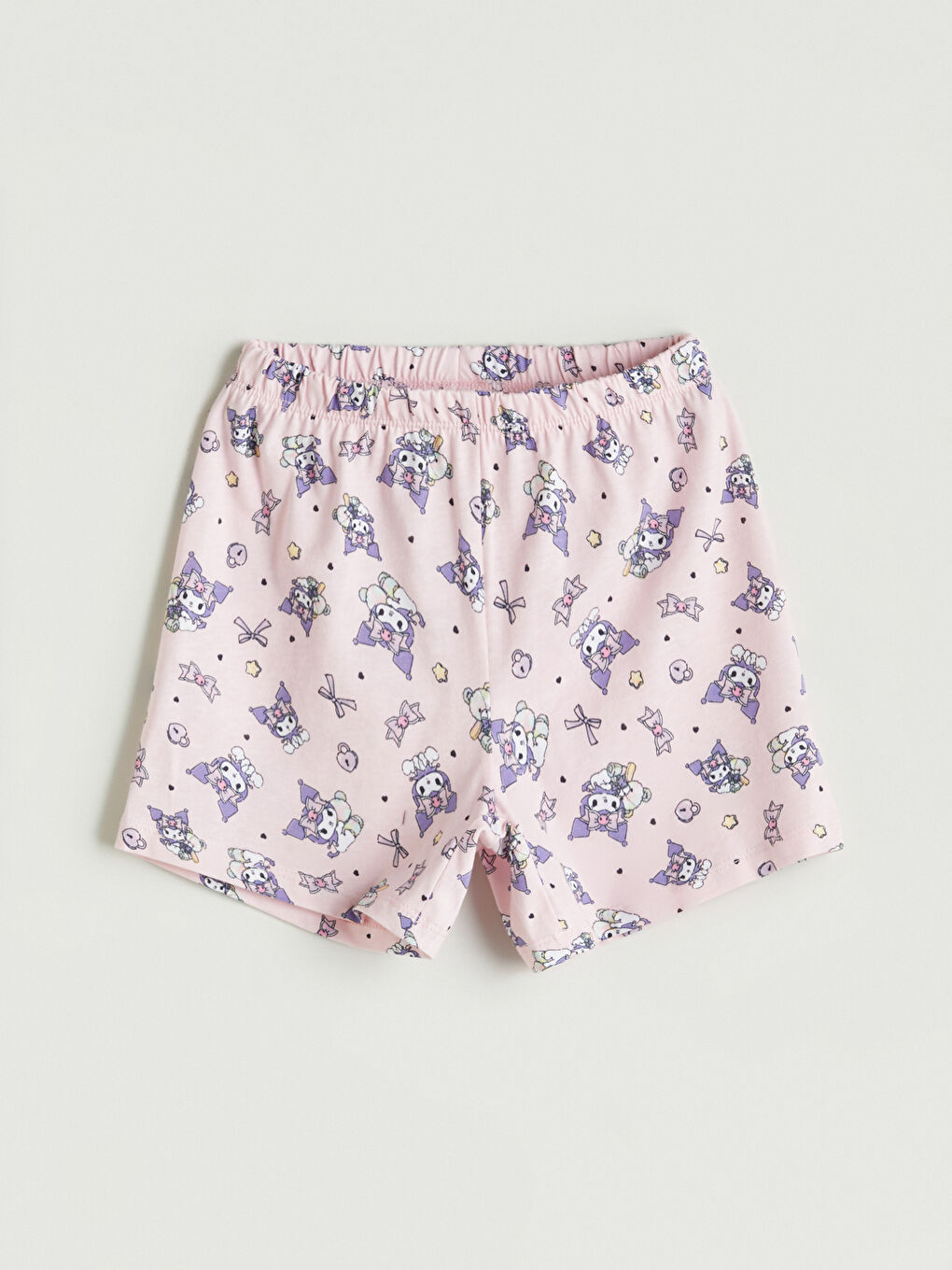 Pembe Beli Lastikli Kuromi Baskılı Kız Çocuk Pijama Alt