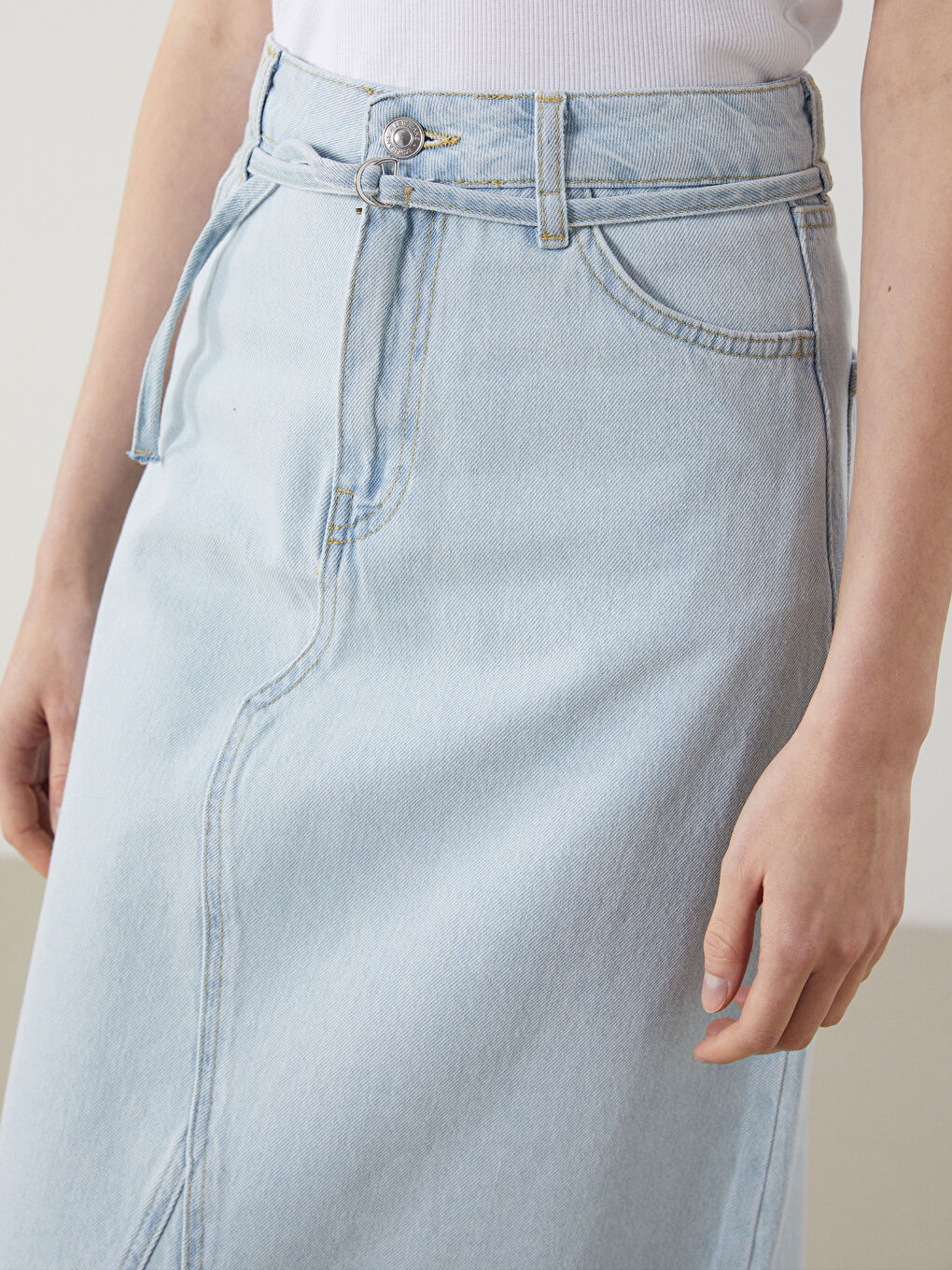 Belted Women'S Denim Skirt -S5KR96Z8-311