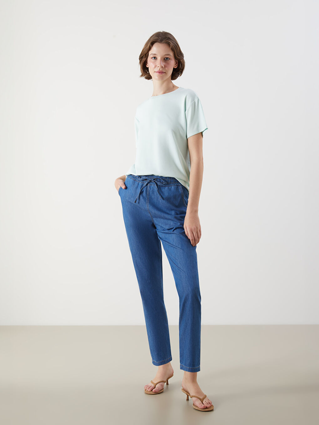 Jean Coupe Maman à Taille Élastiquée pour Femmes