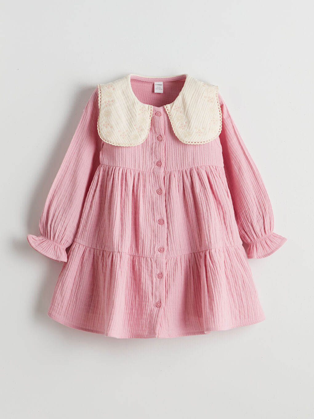 Peter Pan Collar Girl’S Muslin Dress -S5KS14Z1-G0U