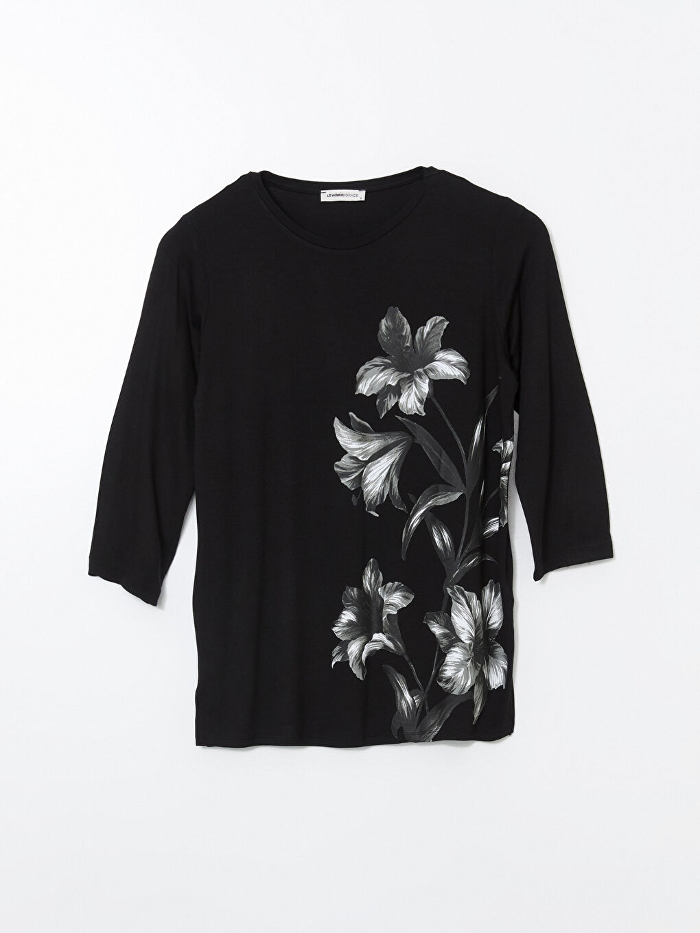 LCW Grace Crew Neck Floral Women's T-Shirt -W54385Z8-CVL
