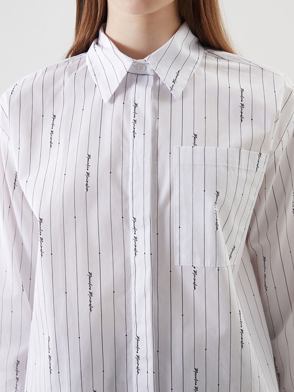 LCW Modest Ekru Oversize Poplin Kadın Gömlek Tunik - 2
