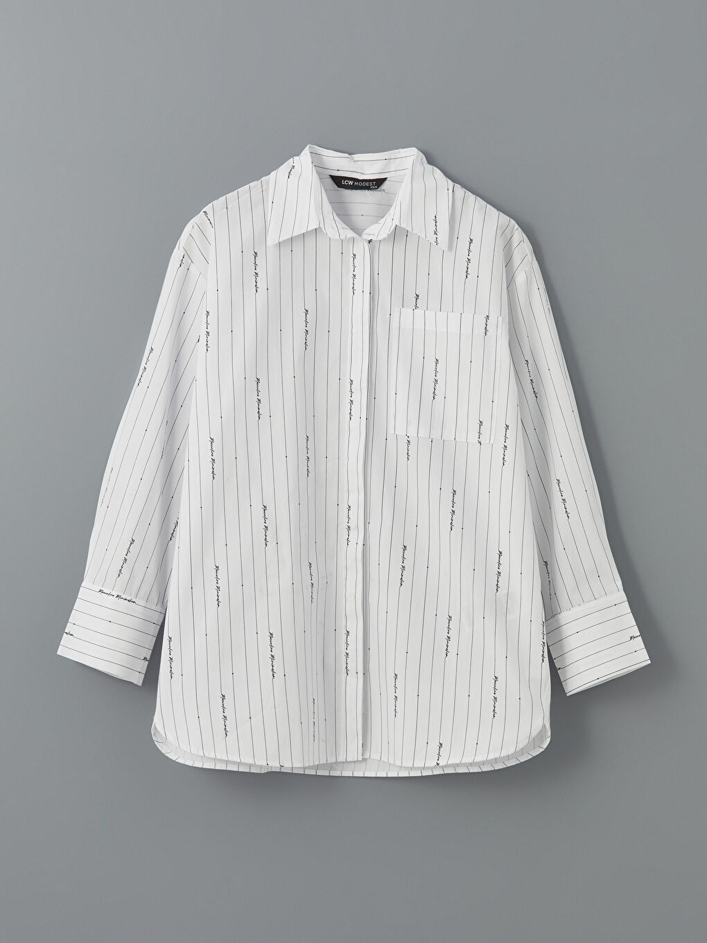 LCW Modest Ekru Oversize Poplin Kadın Gömlek Tunik - 4