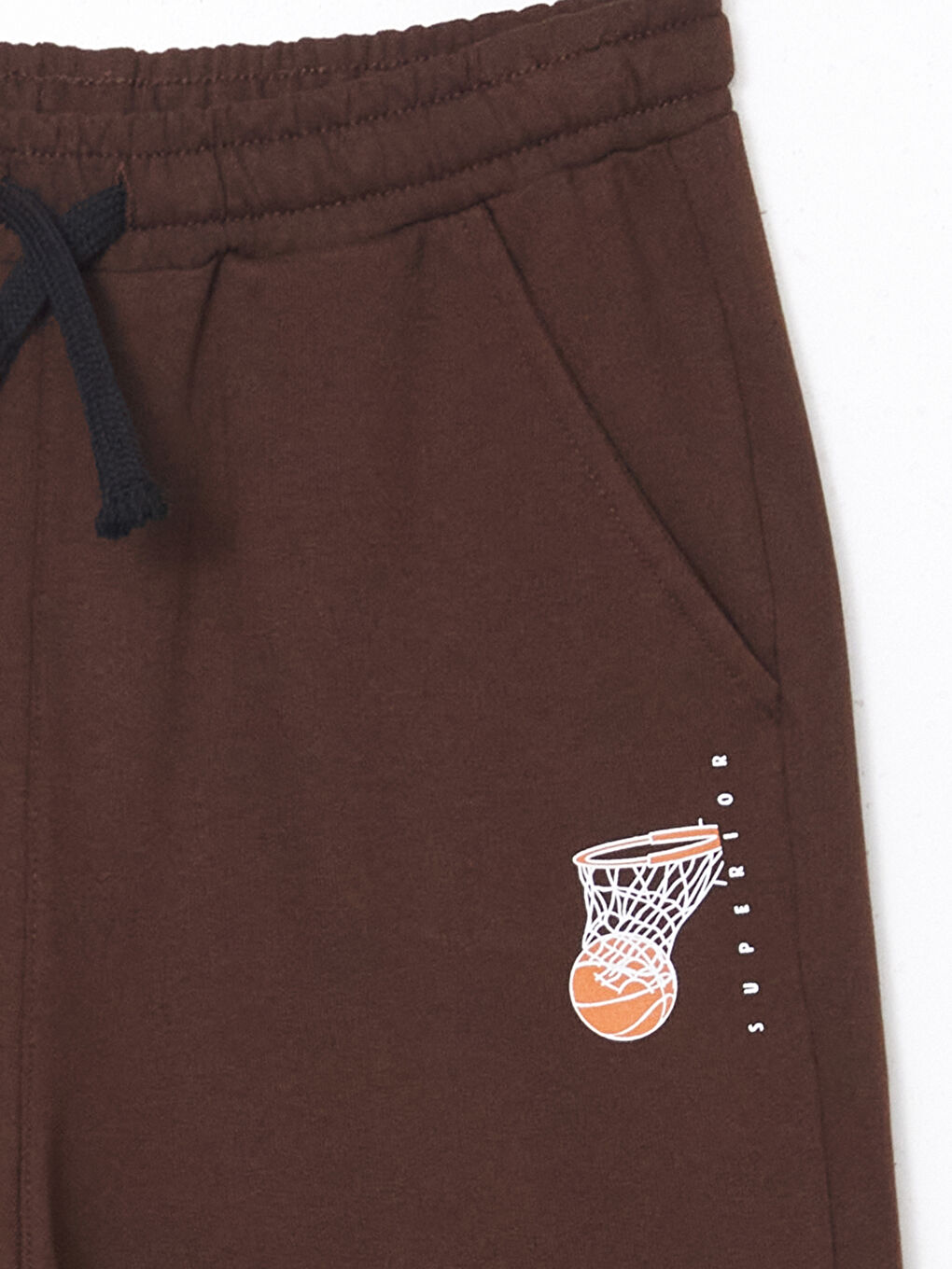 Kahverengi Beli Lastikli Erkek Çocuk Şort-1