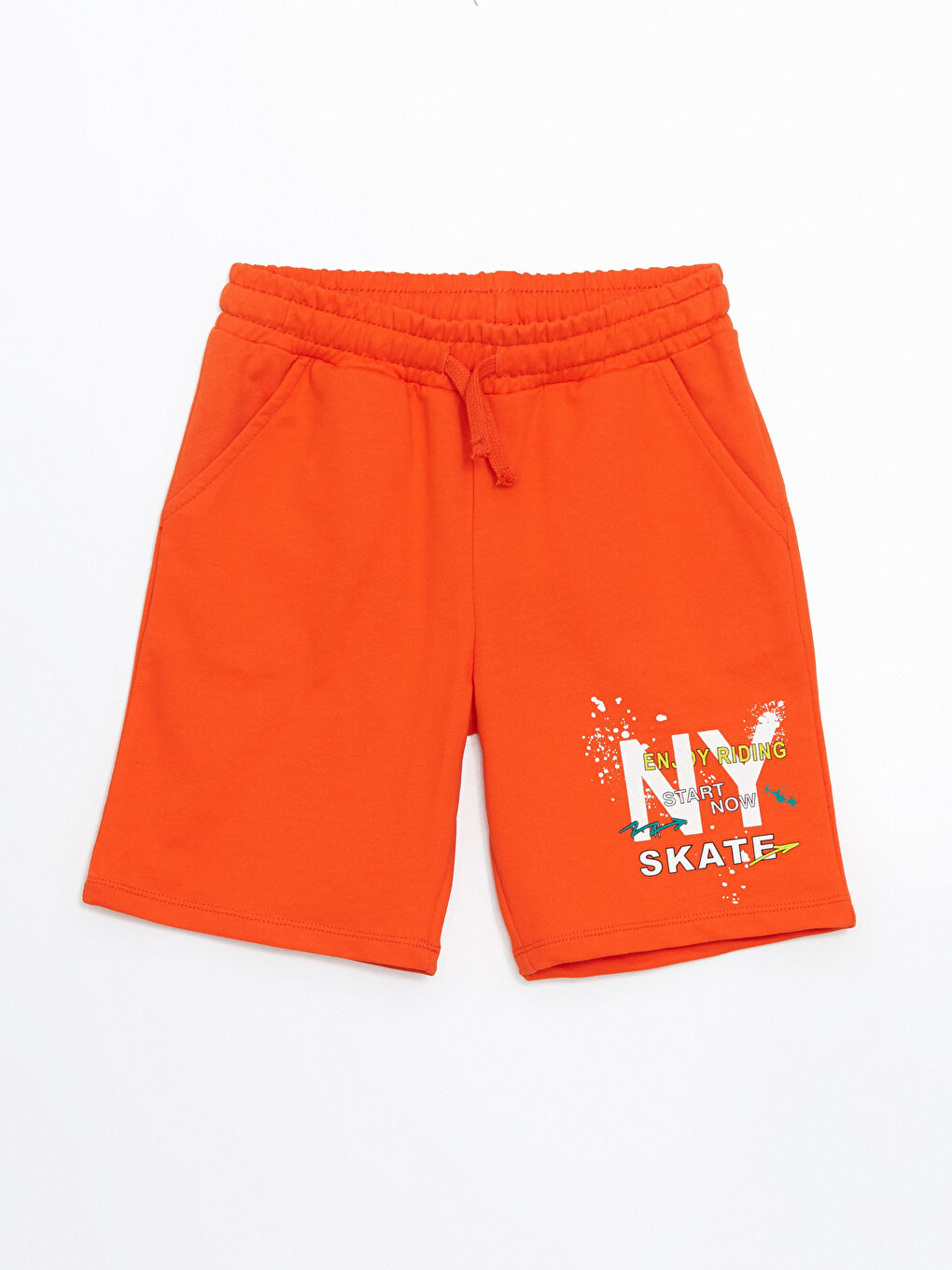 Turuncu Beli Lastikli Erkek Çocuk Şort