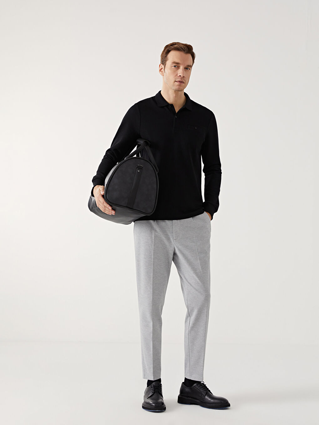 Faux Suede Men's Sports Bag-1