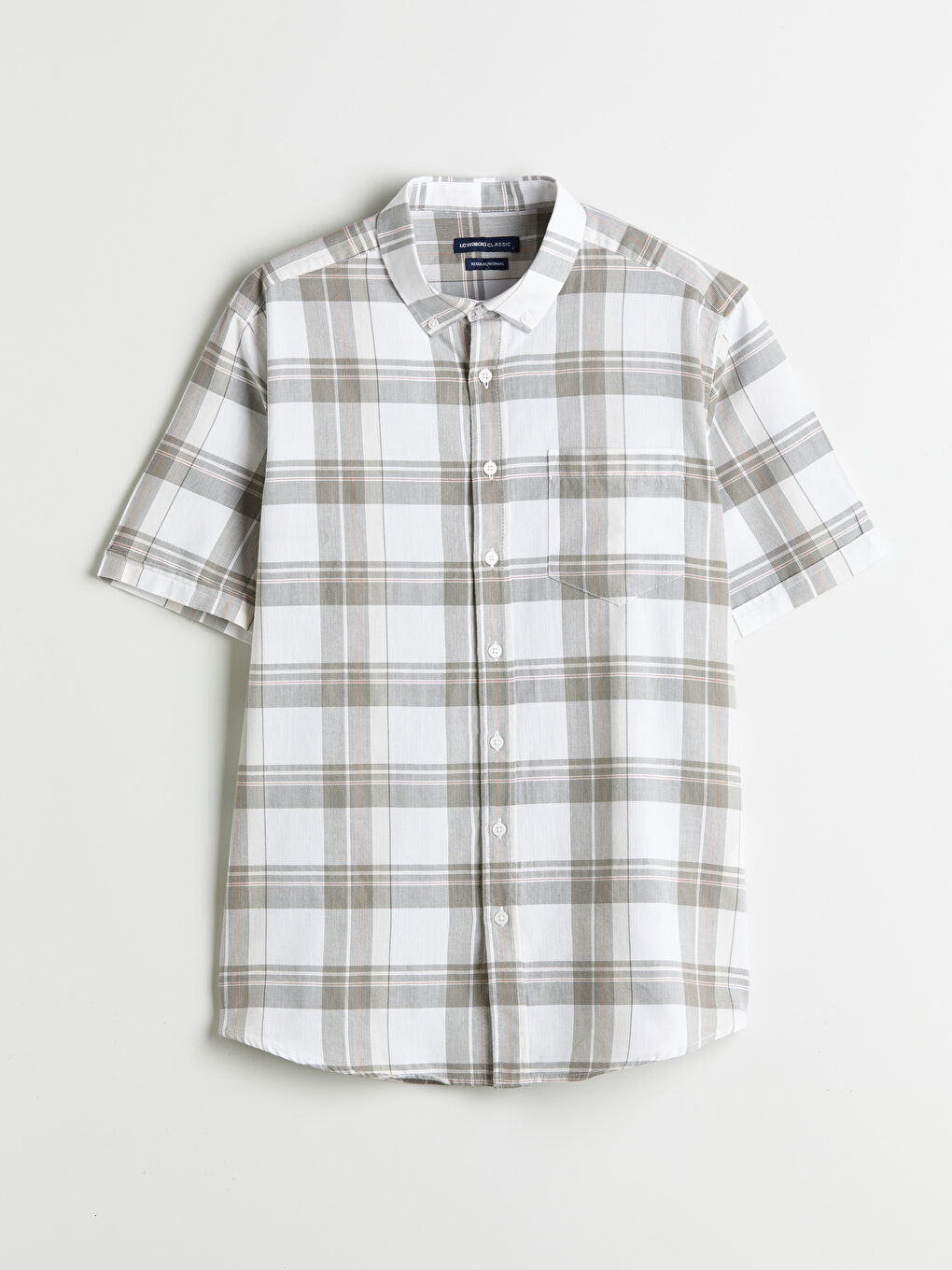 Yeşil Regular Fit Kısa Kollu Ekose Gabardin Erkek Gömlek-4