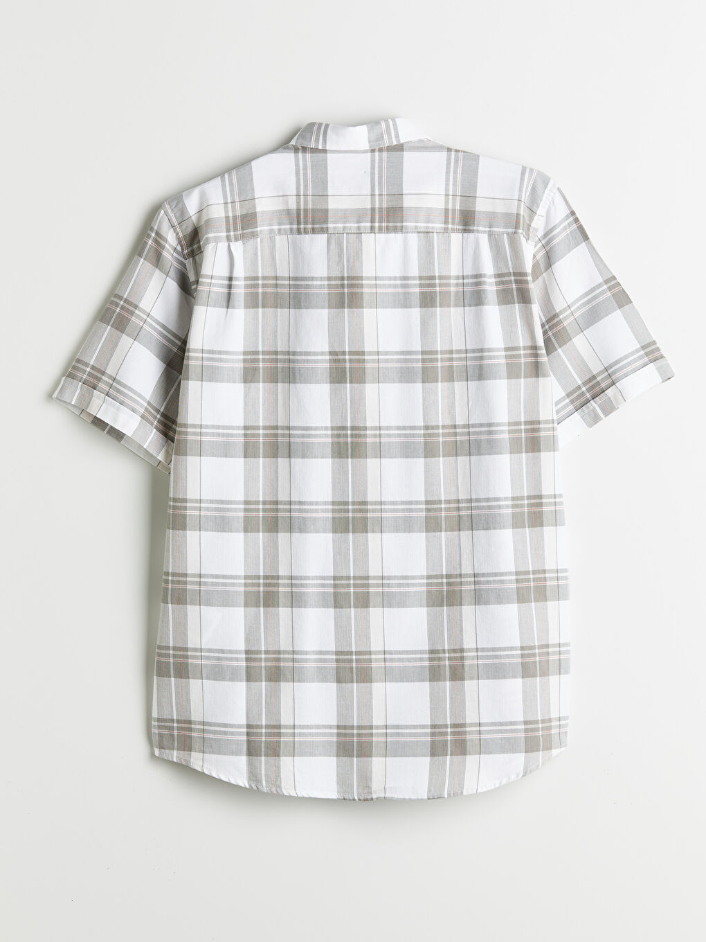 Yeşil Regular Fit Kısa Kollu Ekose Gabardin Erkek Gömlek-5