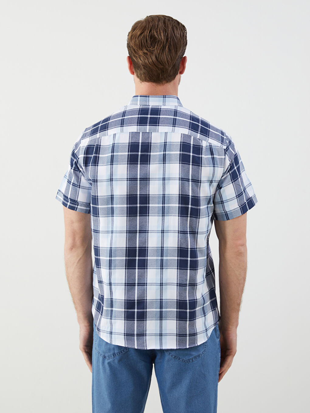Mavi Regular Fit Kısa Kollu Ekose Erkek Gömlek-3