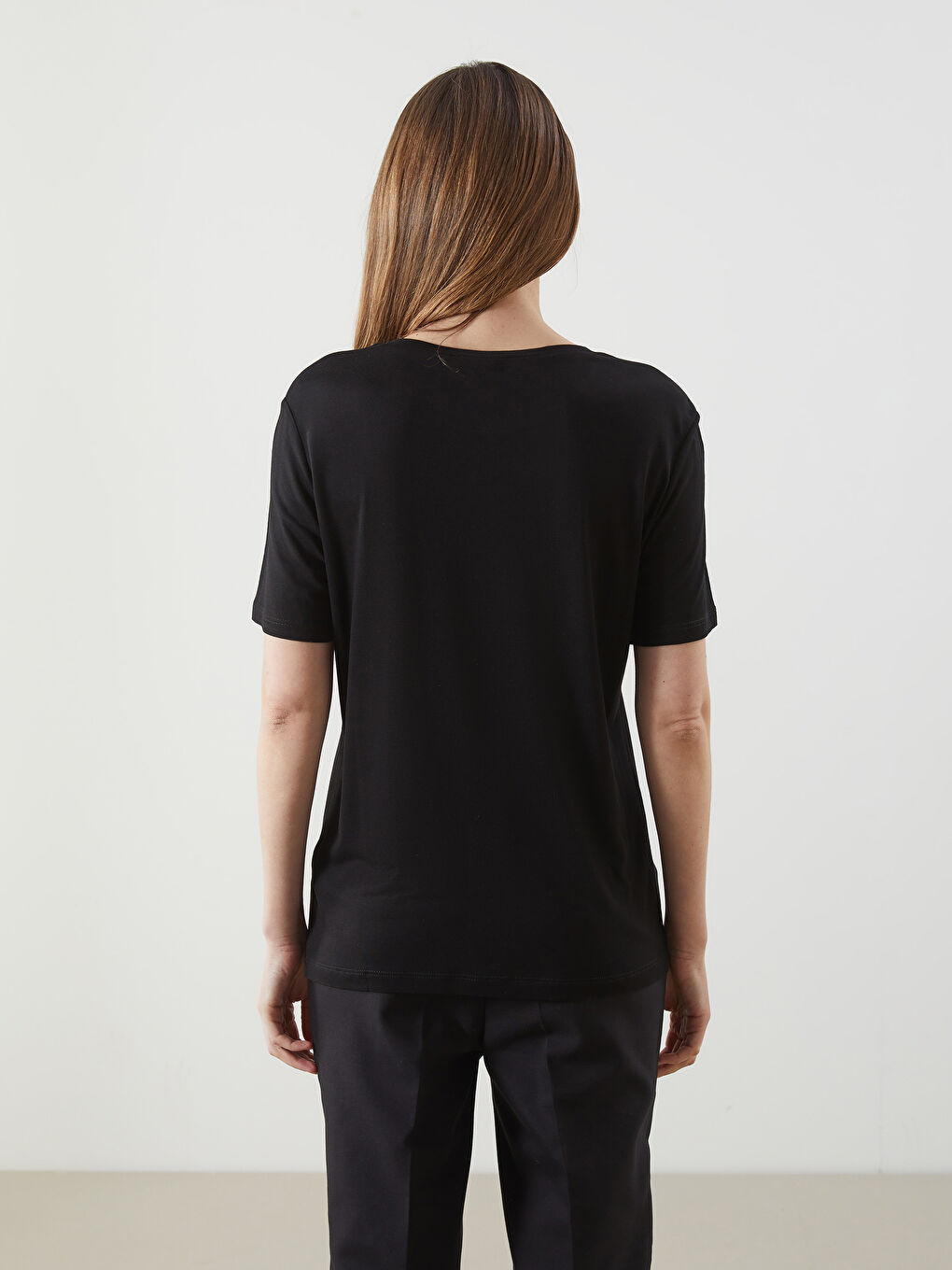 Crew Neck Patterned Women's T-Shirt -S5KS56Z8-CVL