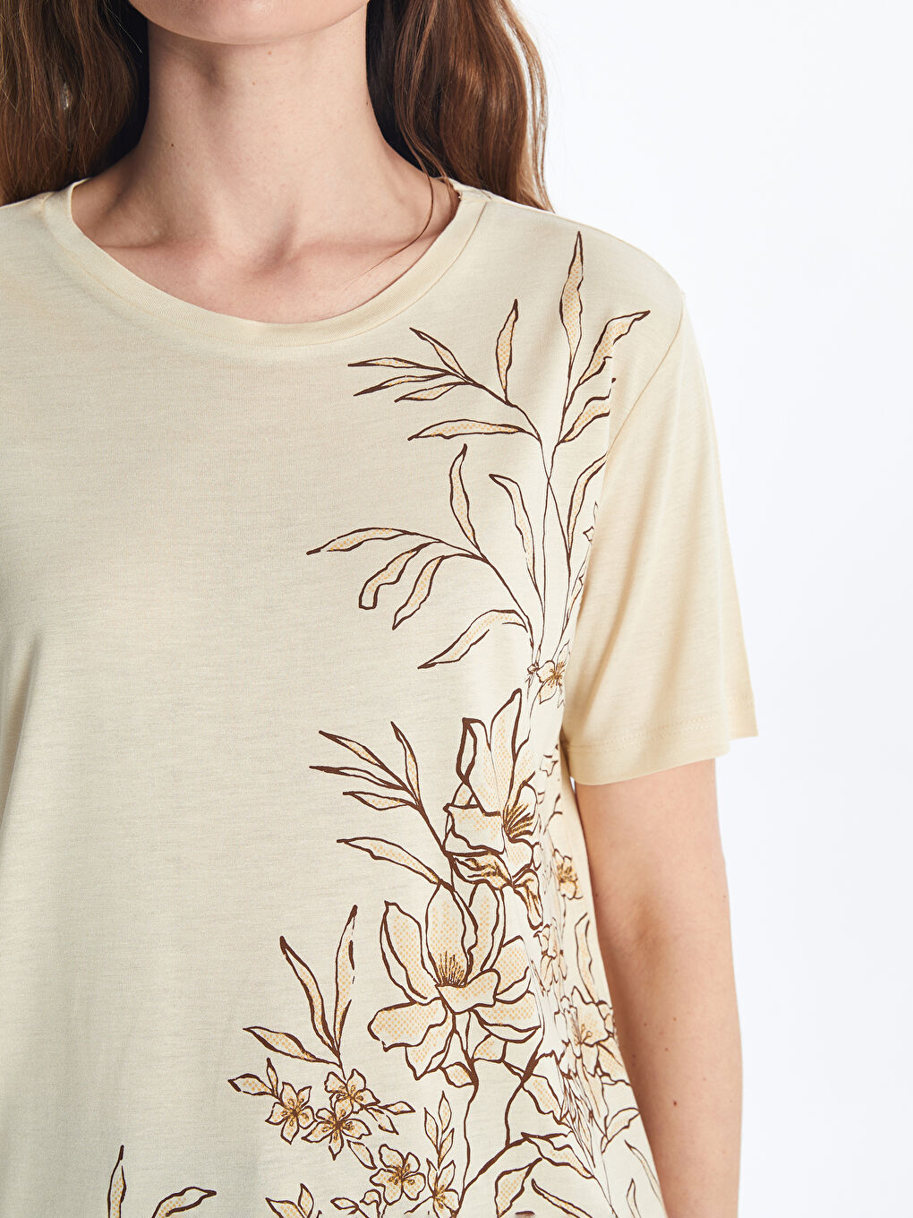 Crew Neck Floral Women's T-Shirt -S5KS56Z8-G7K
