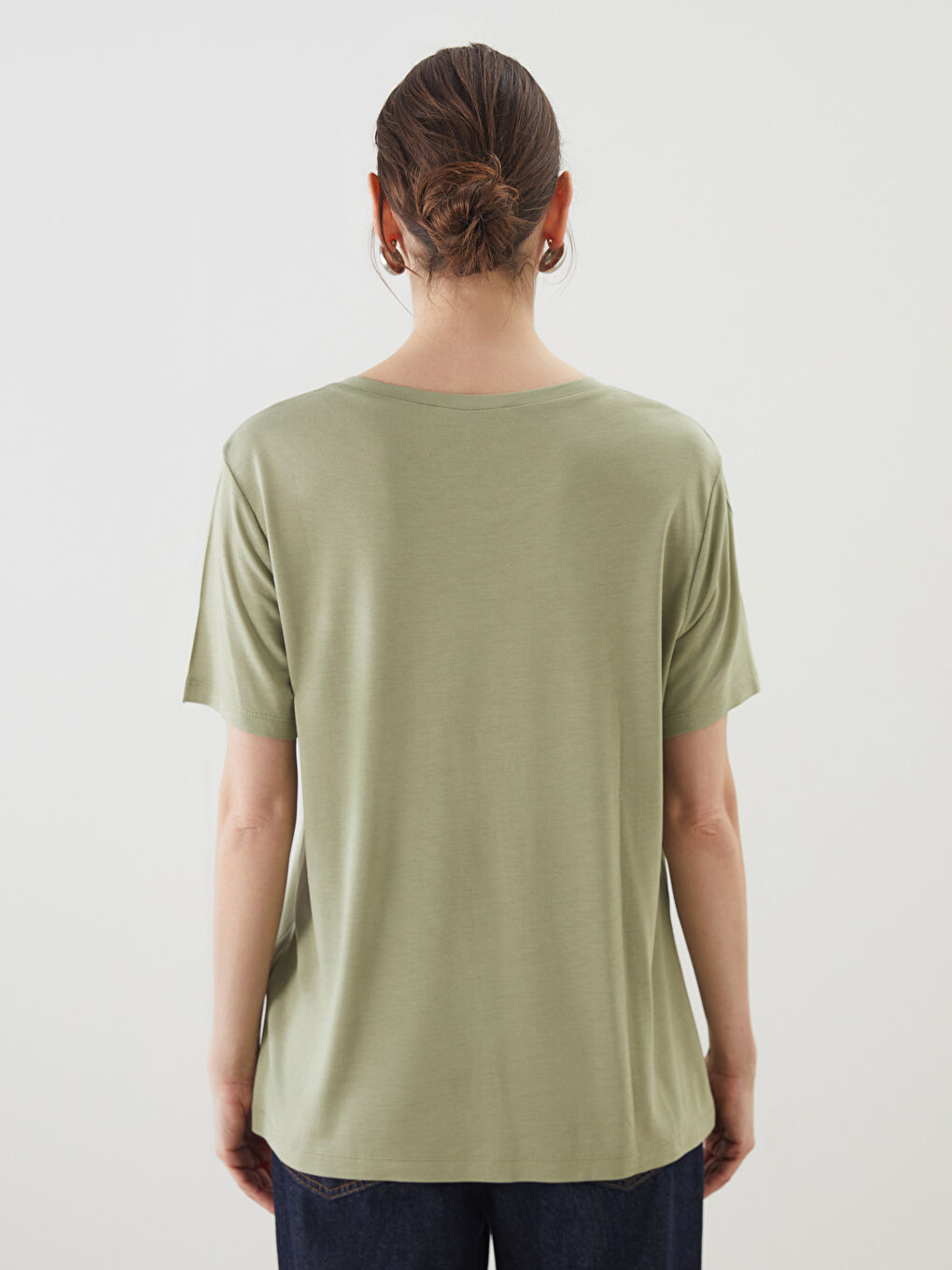 Crew Neck Floral Women's T-Shirt -S5KS56Z8-GHY
