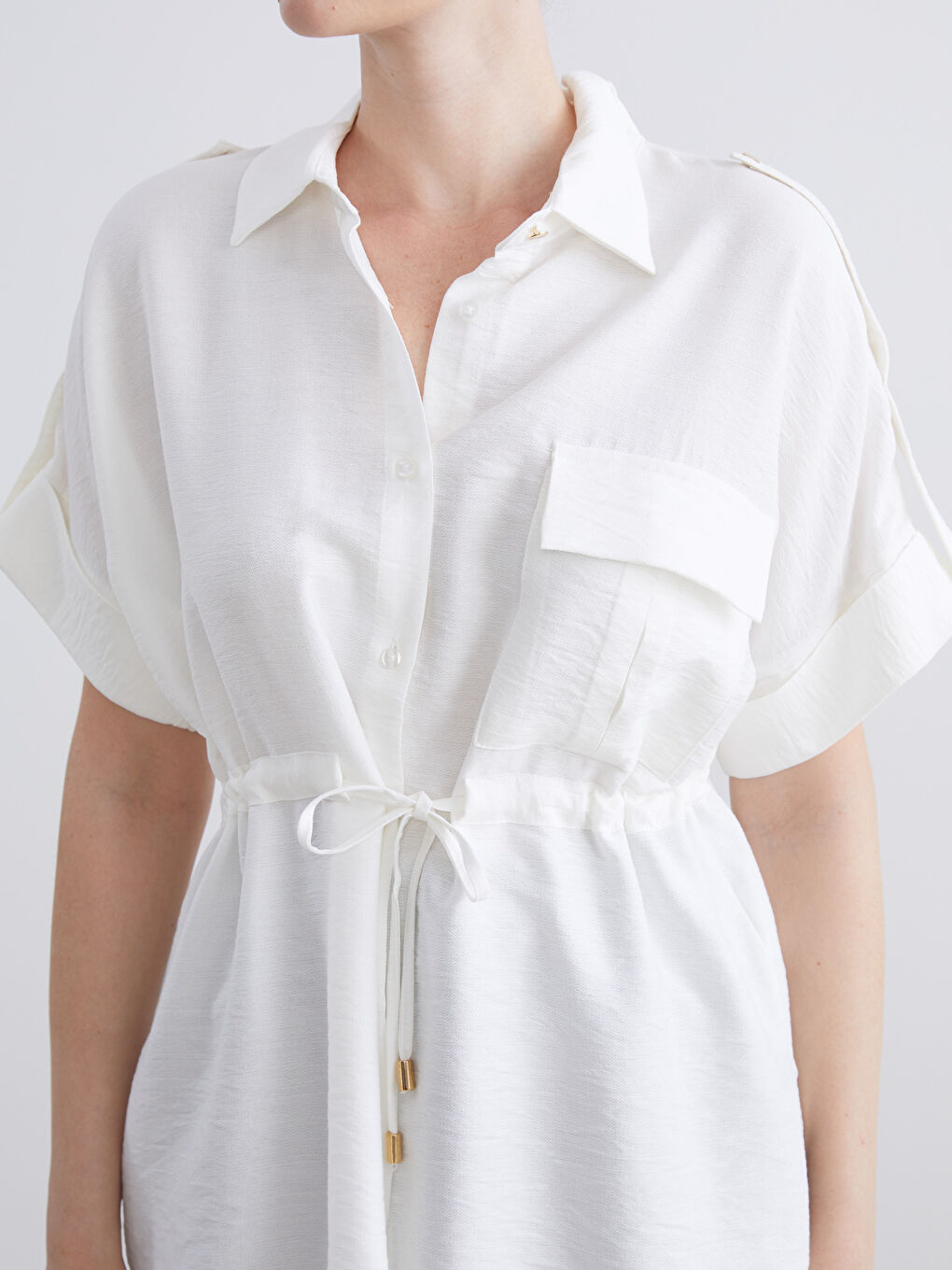 LCW Comfort قميص أبيض امرأة -S5KS68Z8-Q6K