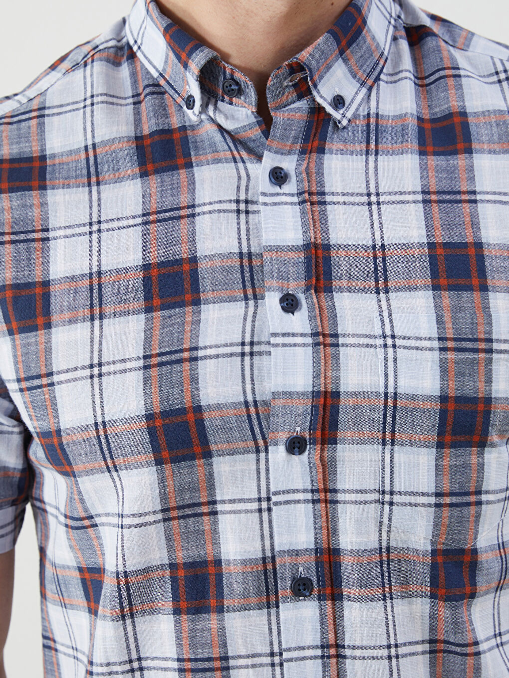 Kahverengi Regular Fit Kısa Kollu Ekose Erkek Gömlek-2