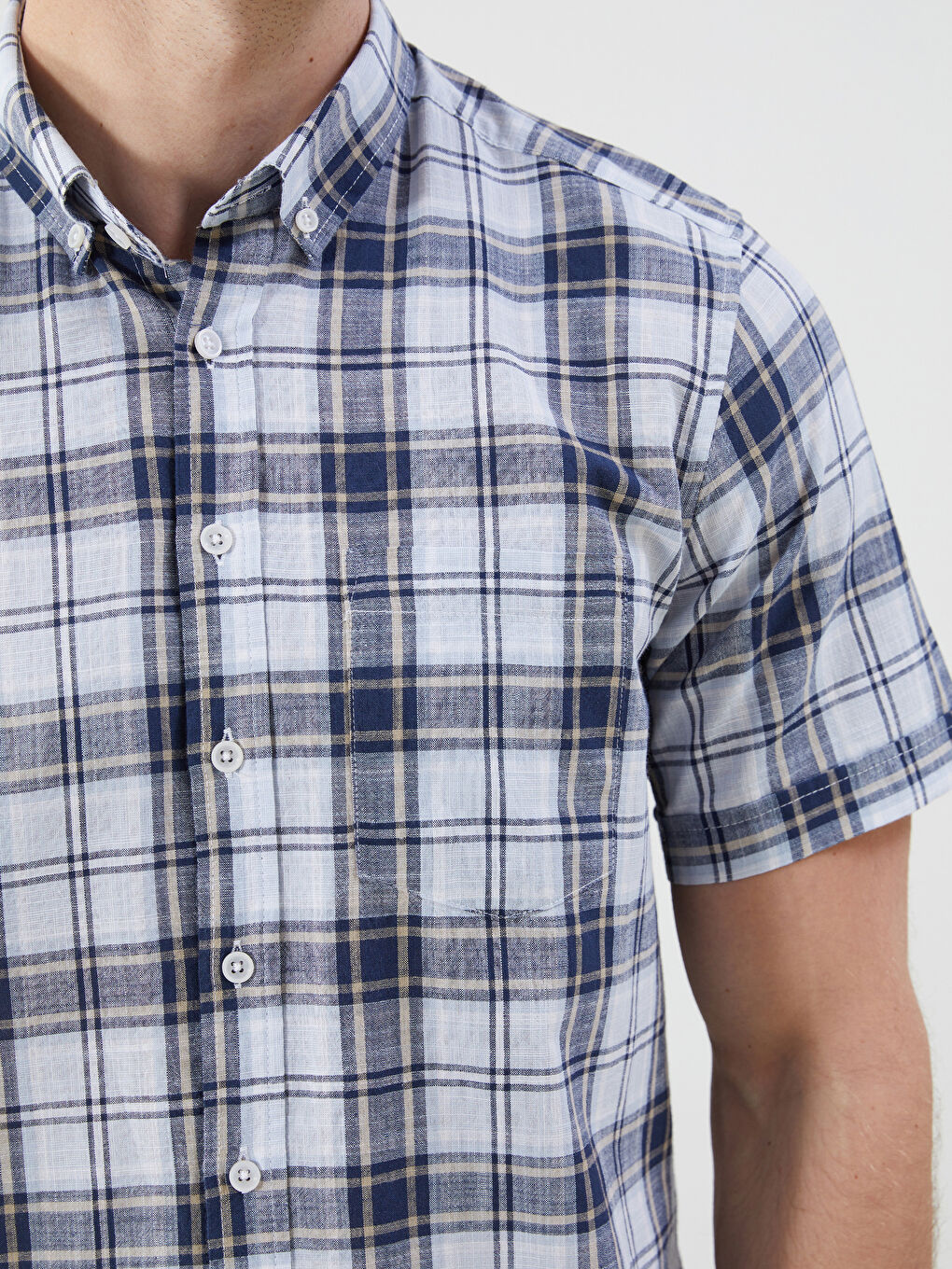 İndigo Regular Fit Kısa Kollu Ekose Erkek Gömlek-2