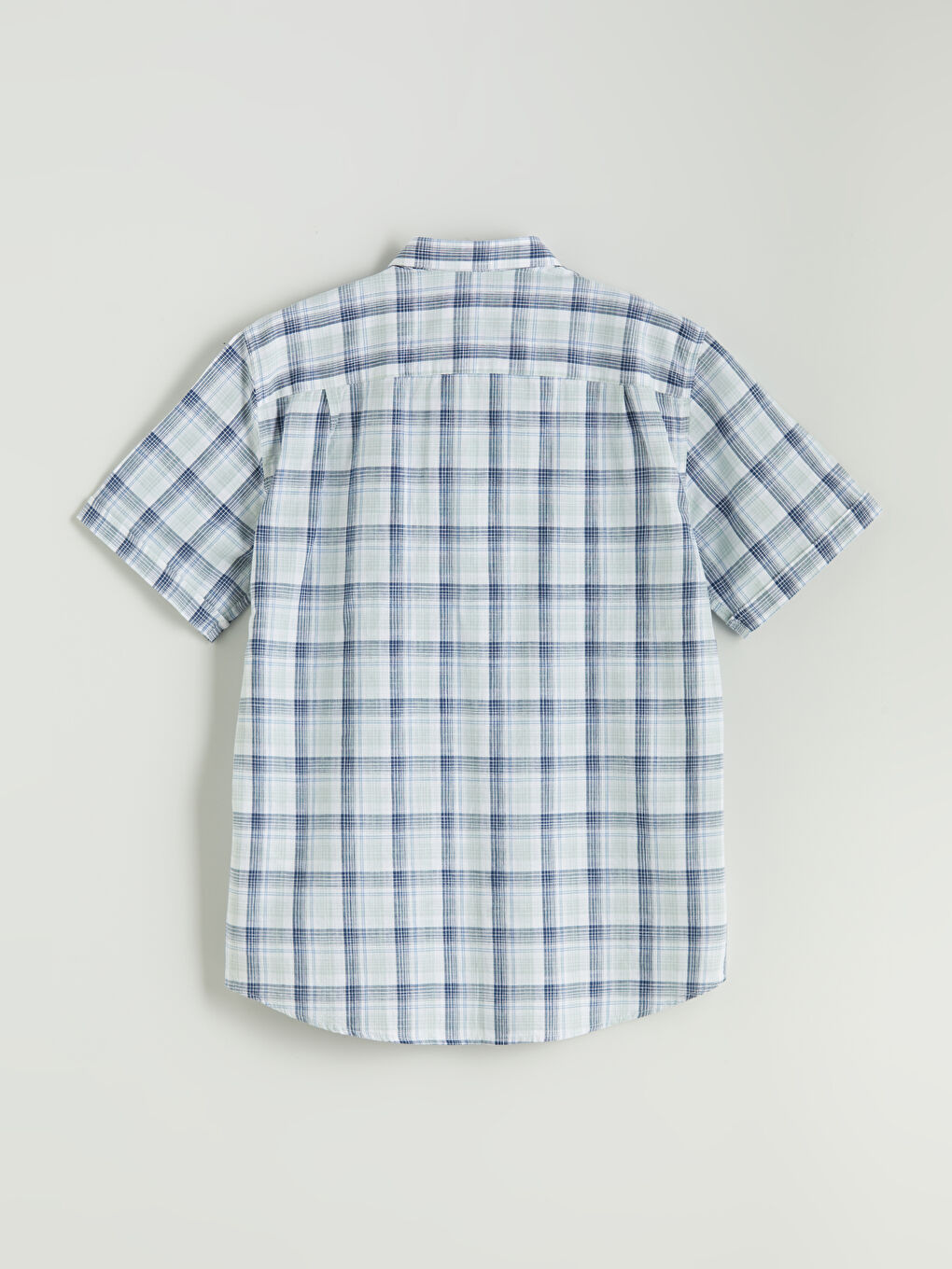 Yeşil Regular Fit Kısa Kollu Ekose Erkek Gömlek-5