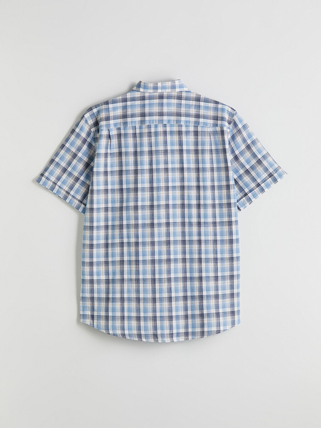 İndigo Regular Fit Kısa Kollu Ekose Erkek Gömlek-5