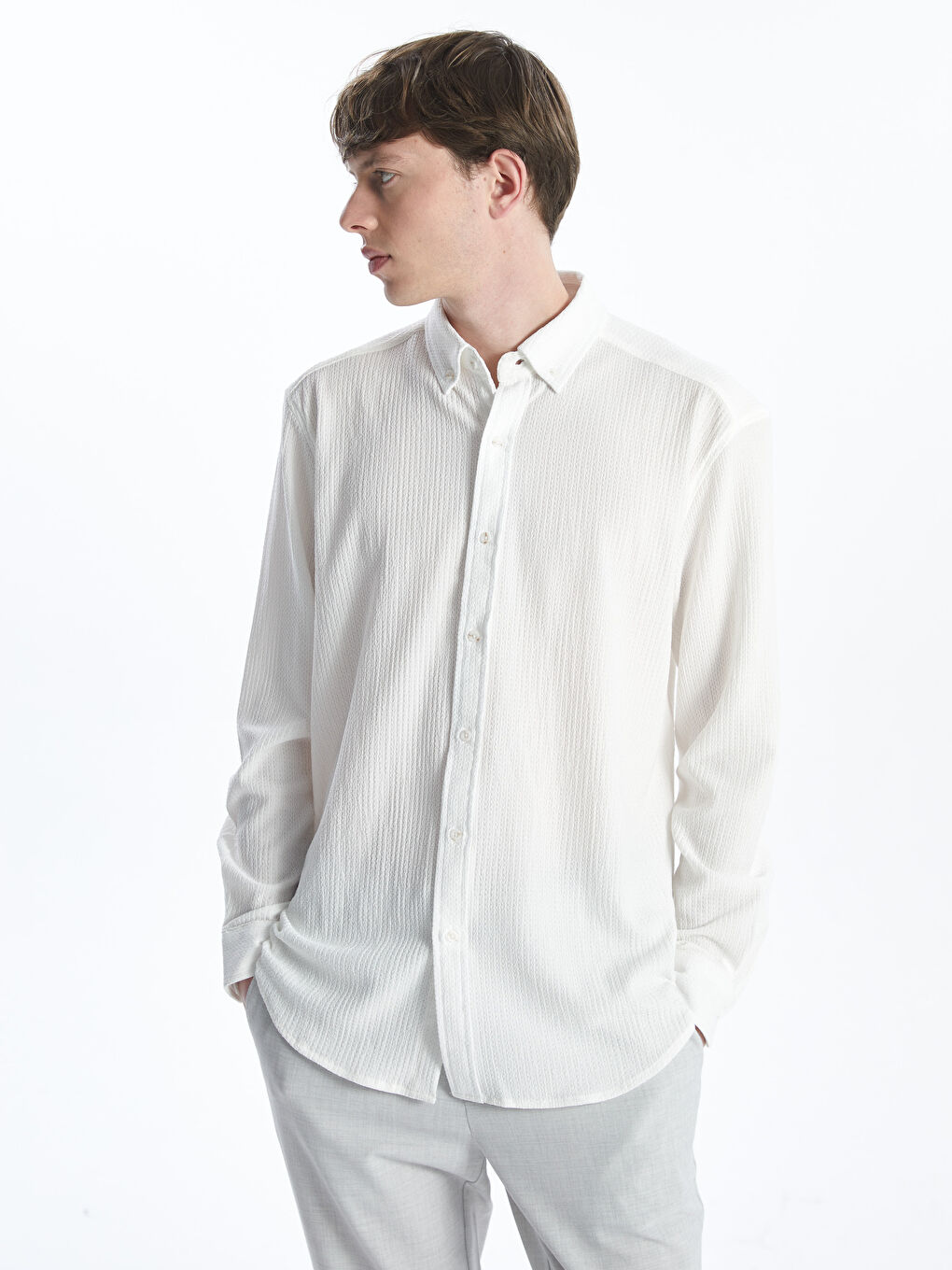LCW Vision Regular Fit Long Sleeve Men's Shirt -W54503Z8-Q6K