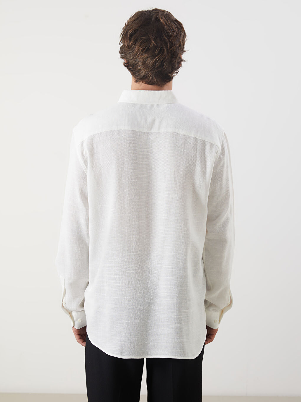 LCW Vision Slim Fit Long Sleeve Dobby Men's Shirt -W54507Z8-R9J