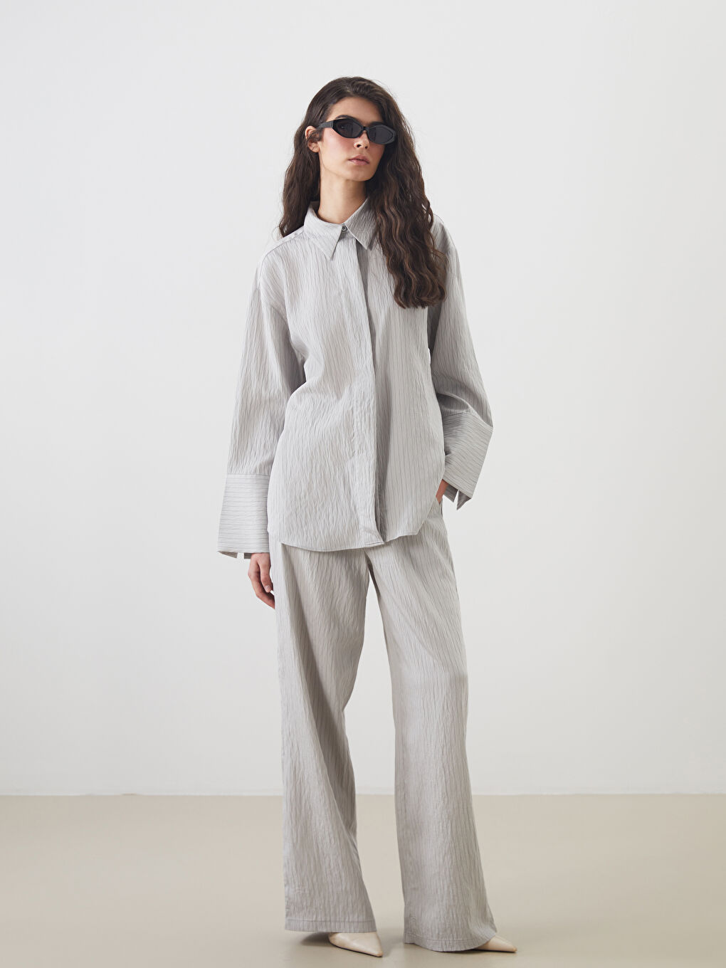 LCW Modest Modal Blend Oversize Women's Shirt Tunic -S5KS89Z8-LFX