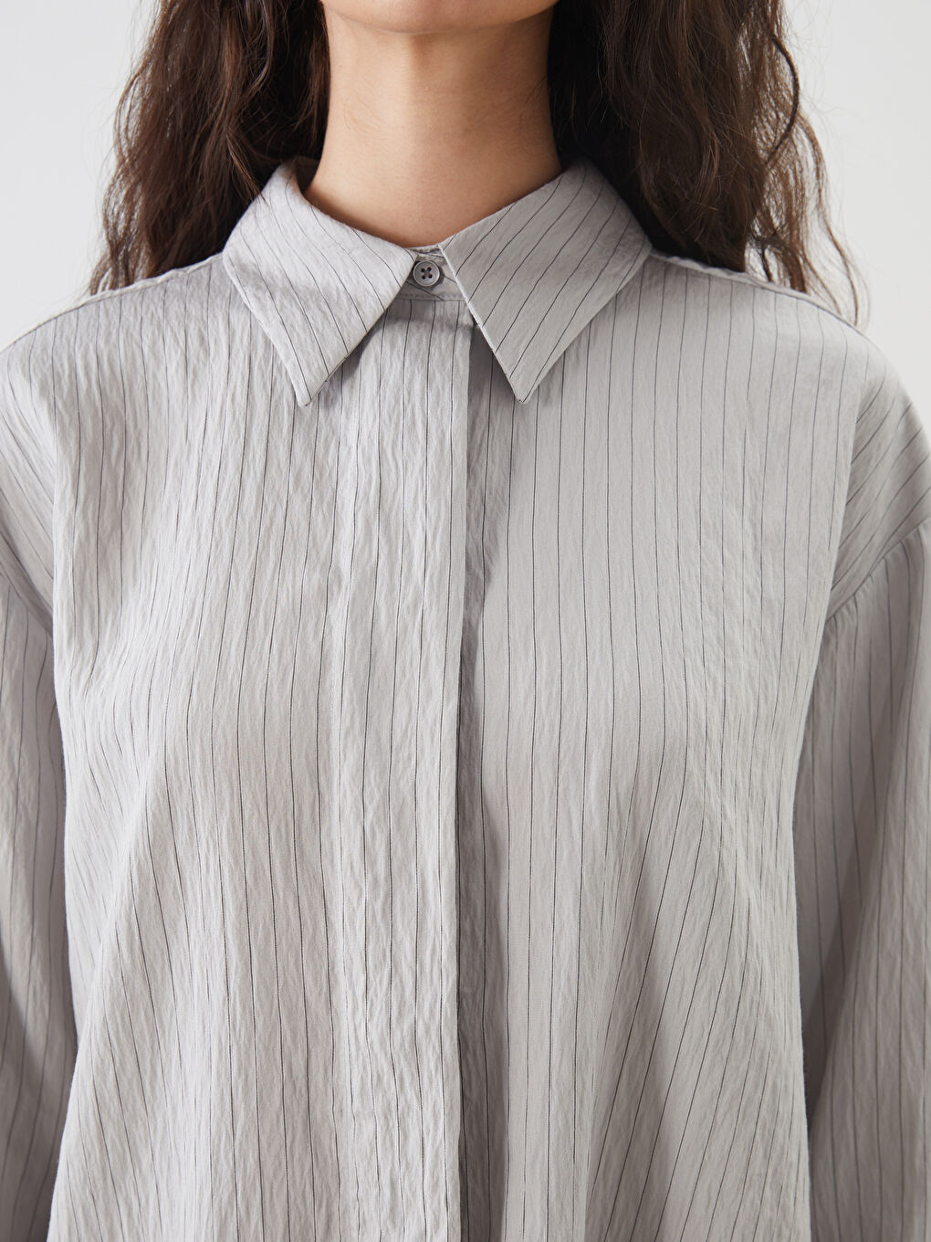 LCW Modest Modal Blend Oversize Women's Shirt Tunic -S5KS89Z8-LFX