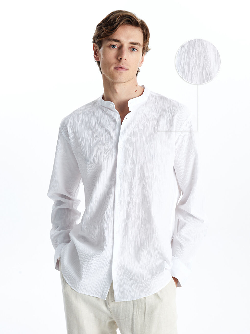 LCW Vision Regular Fit Long Sleeve Men's Textured Shirt -W54513Z8-Q6K