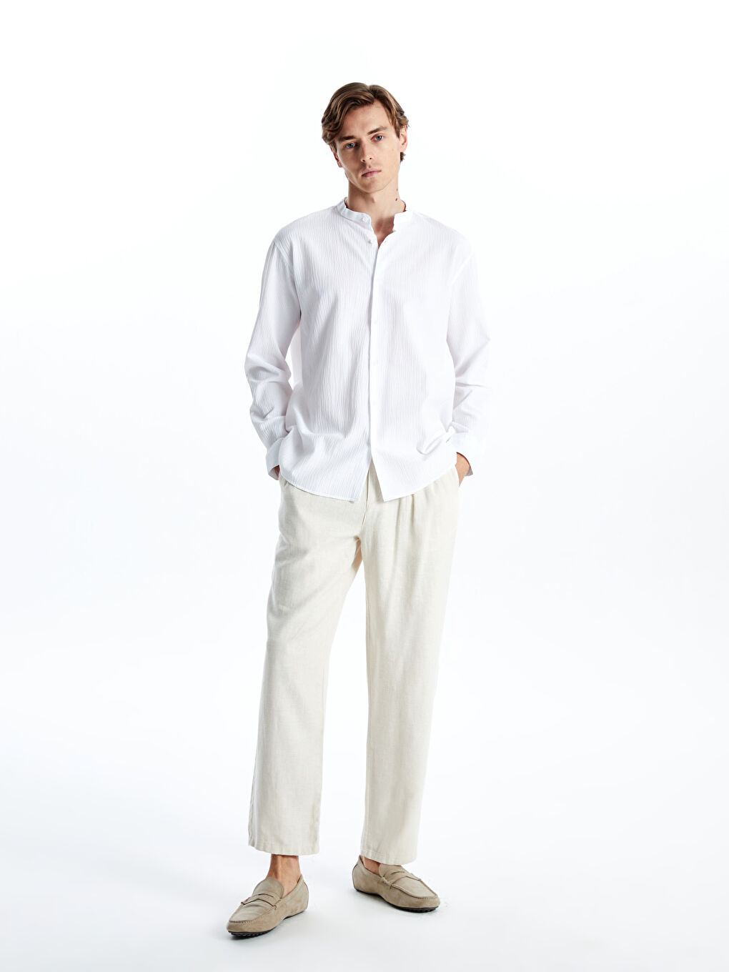 LCW Vision Regular Fit Long Sleeve Men's Textured Shirt -W54513Z8-Q6K