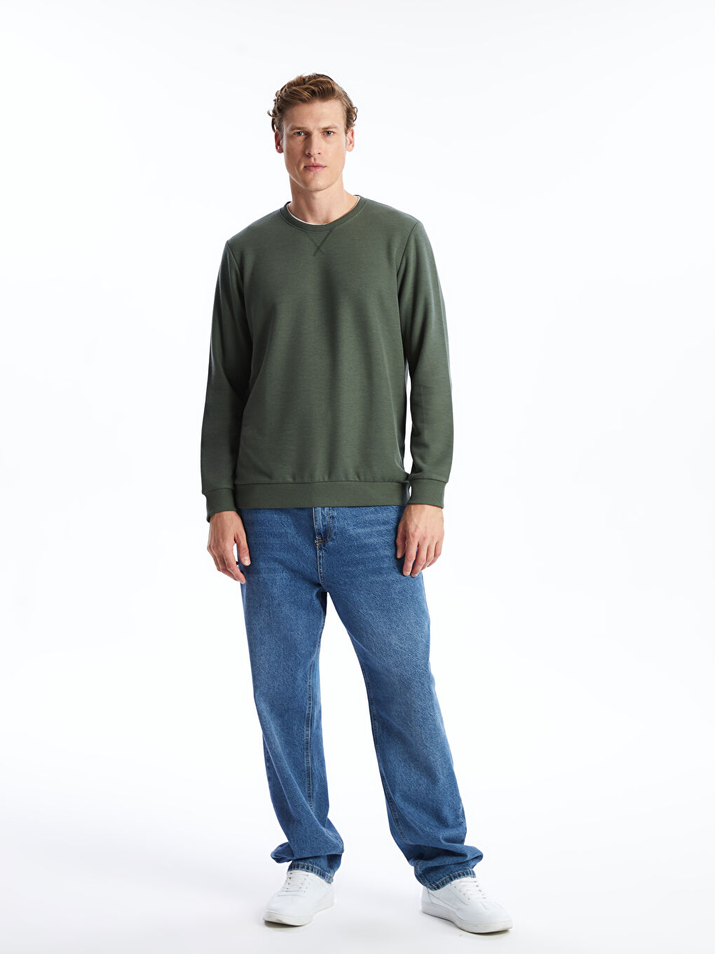 Crew Neck Long Sleeve Men's Sweatshirt-1