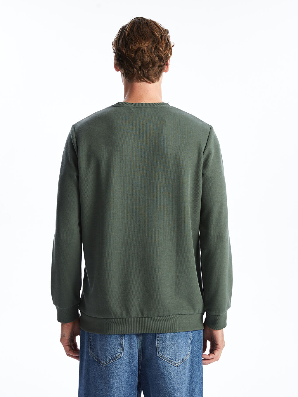 Crew Neck Long Sleeve Men's Sweatshirt-3