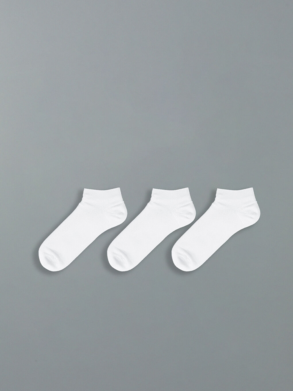 Beyaz Erkek Patik Çorap 3'lü