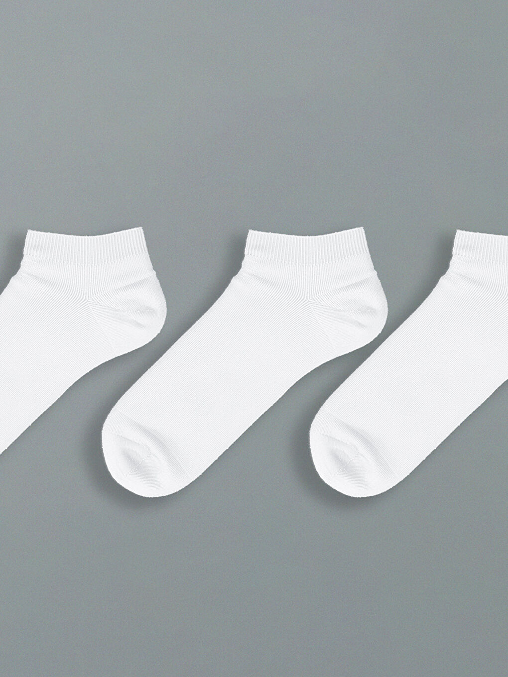 Beyaz Erkek Patik Çorap 3'lü-1