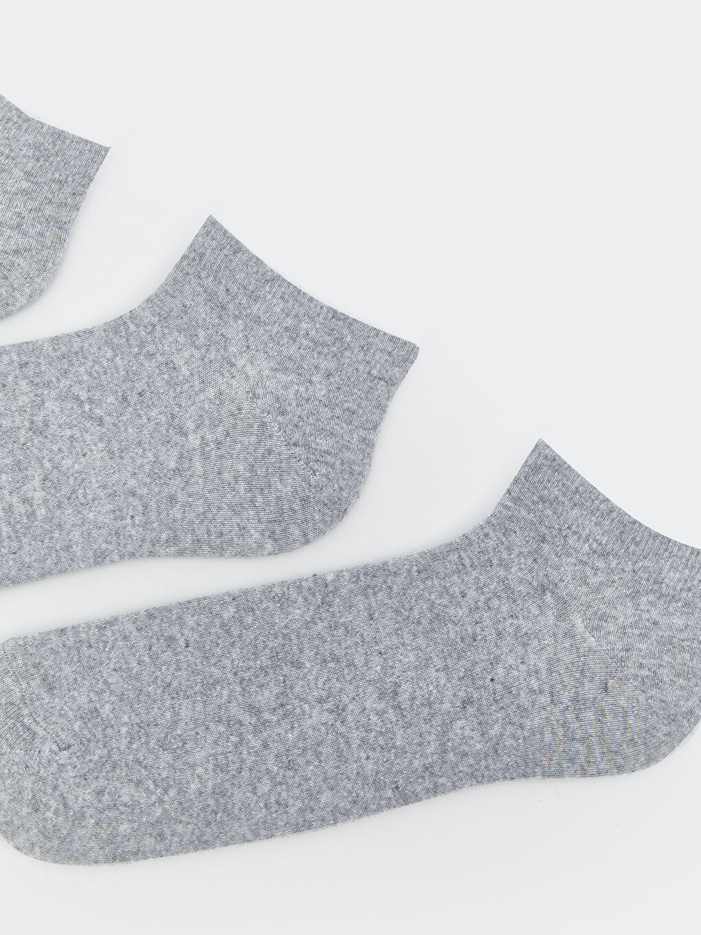 Gri Erkek Patik Çorap 3'lü-1