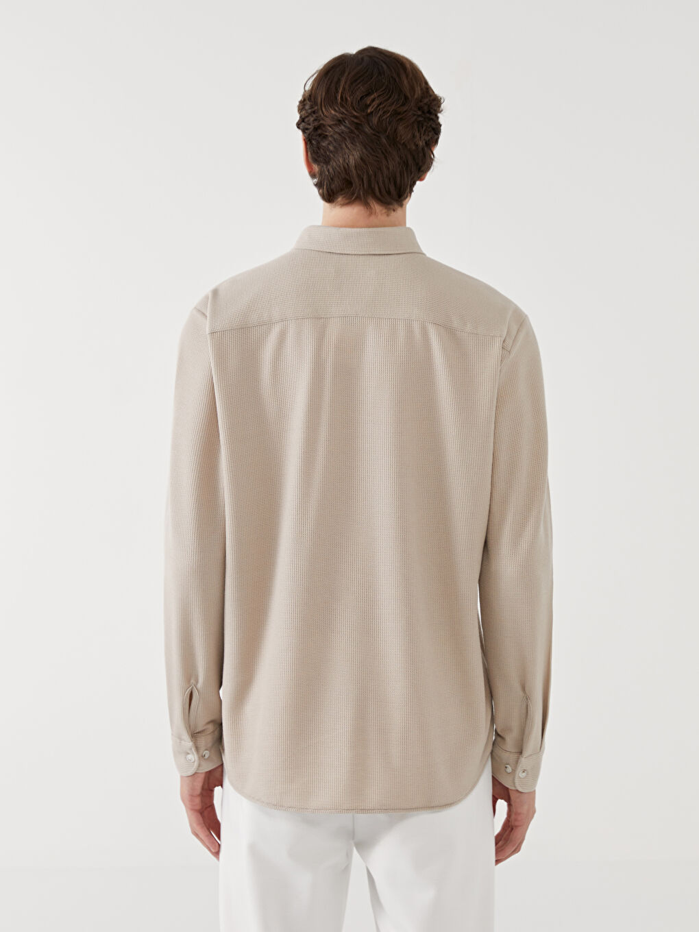 LCW Vision Slim Fit Long Sleeve Men's Textured Shirt -W54561Z8-SFF
