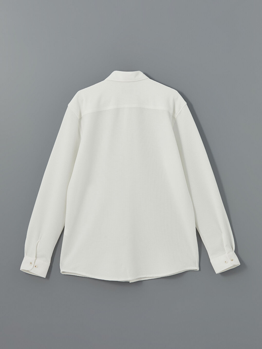 Slim Fit Long Sleeve Men's Textured Shirt-10