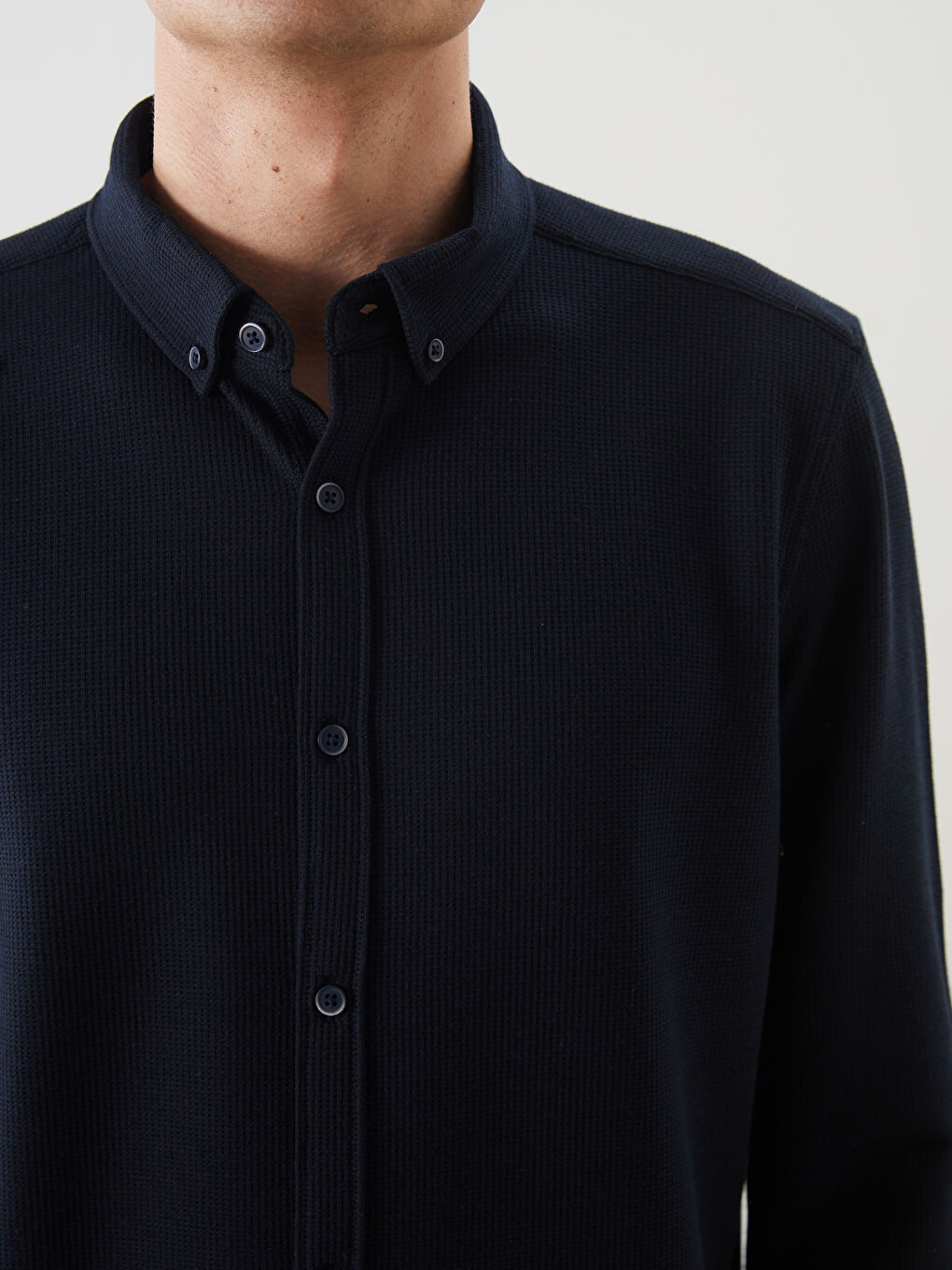 LCW Vision Slim Fit Long Sleeve Men's Textured Shirt -W54561Z8-RFH