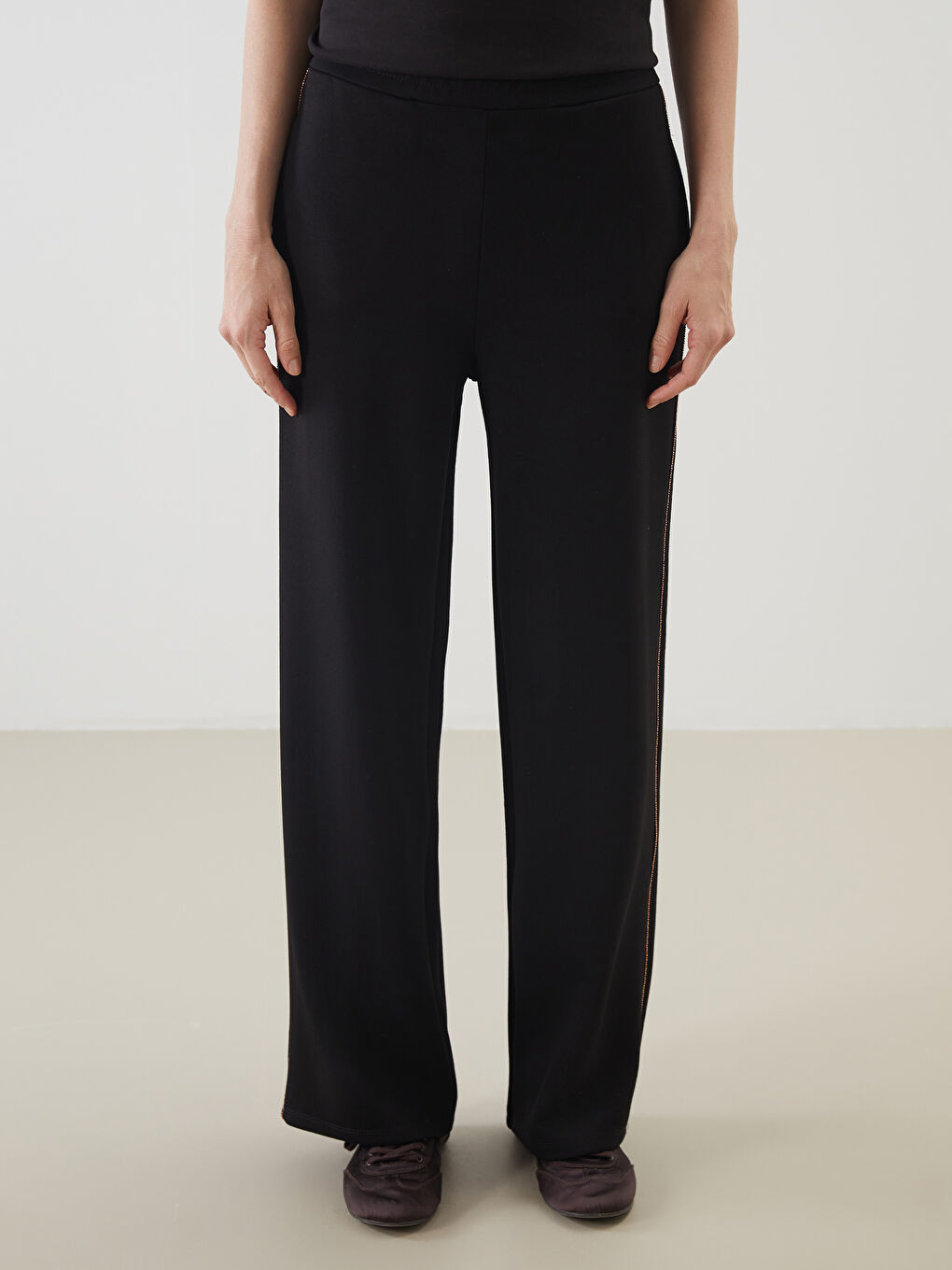 Women's Wide Leg Elastic Waist Tracksuit Bottom -S5KT27Z8-CVL