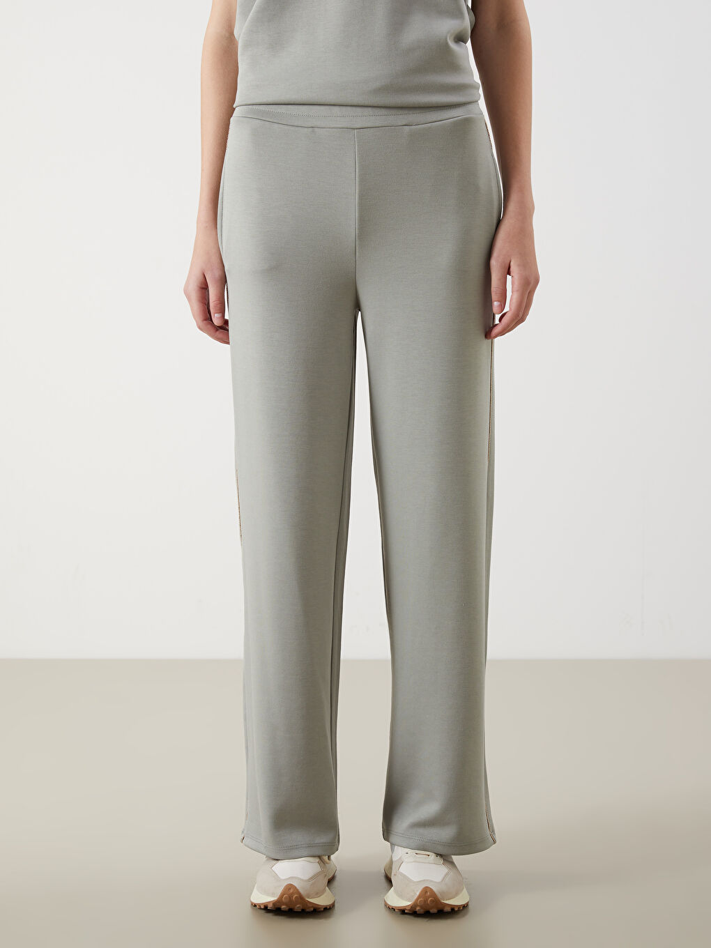 Elasticated Waist Wide Leg Women's Sweatpants -S5KT27Z8-QZJ