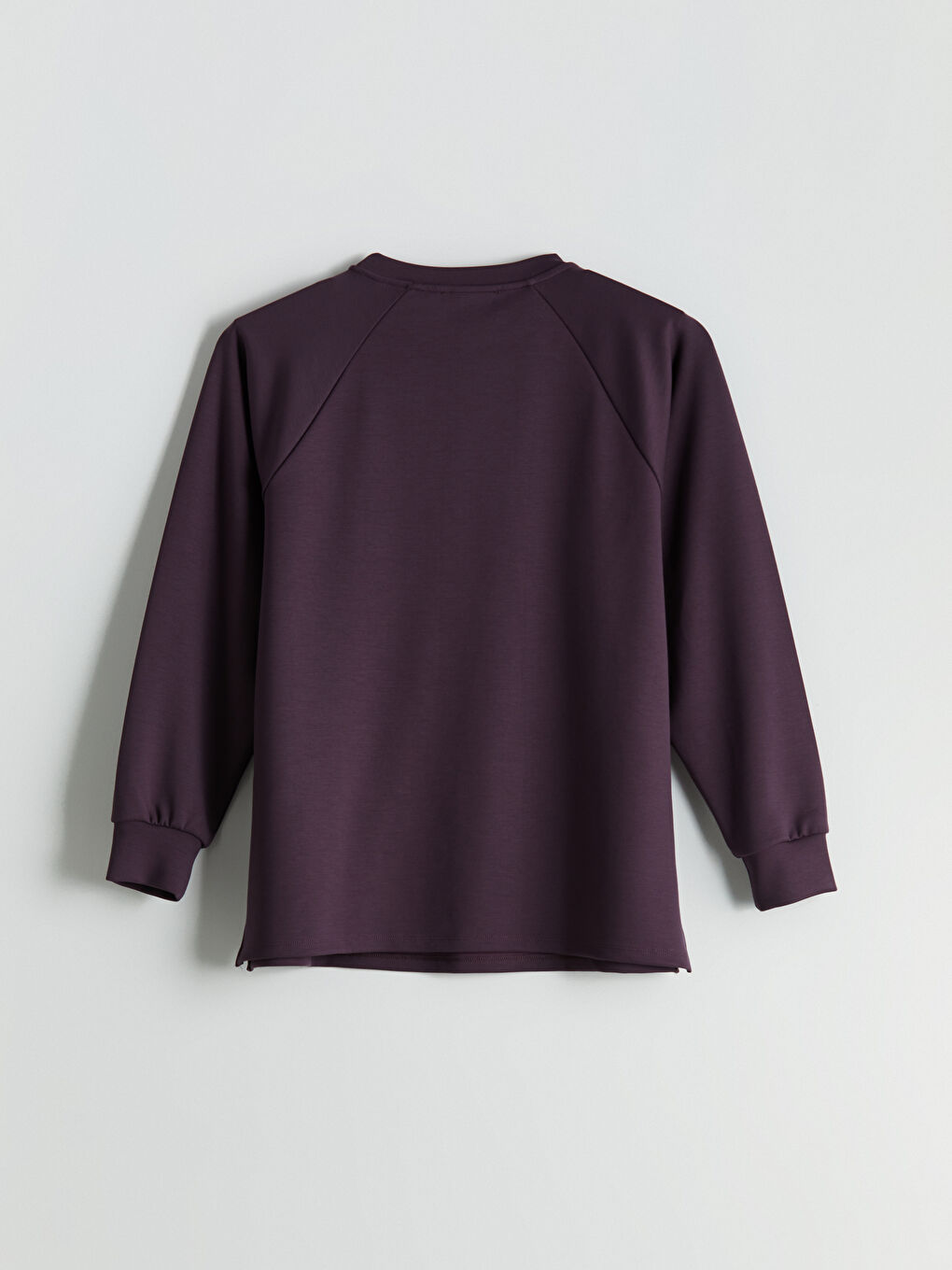 Mürdüm Bisiklet Yaka Oversize Kadın Sweatshirt-10