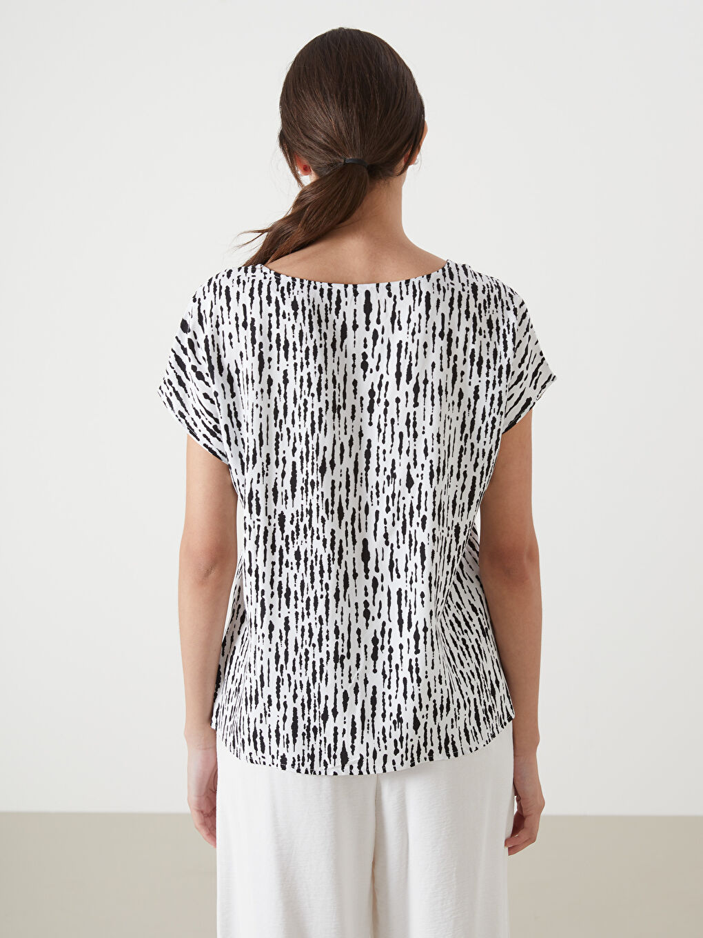Crew Neck Patterned Women's Blouse -S5KT66Z8-LRA