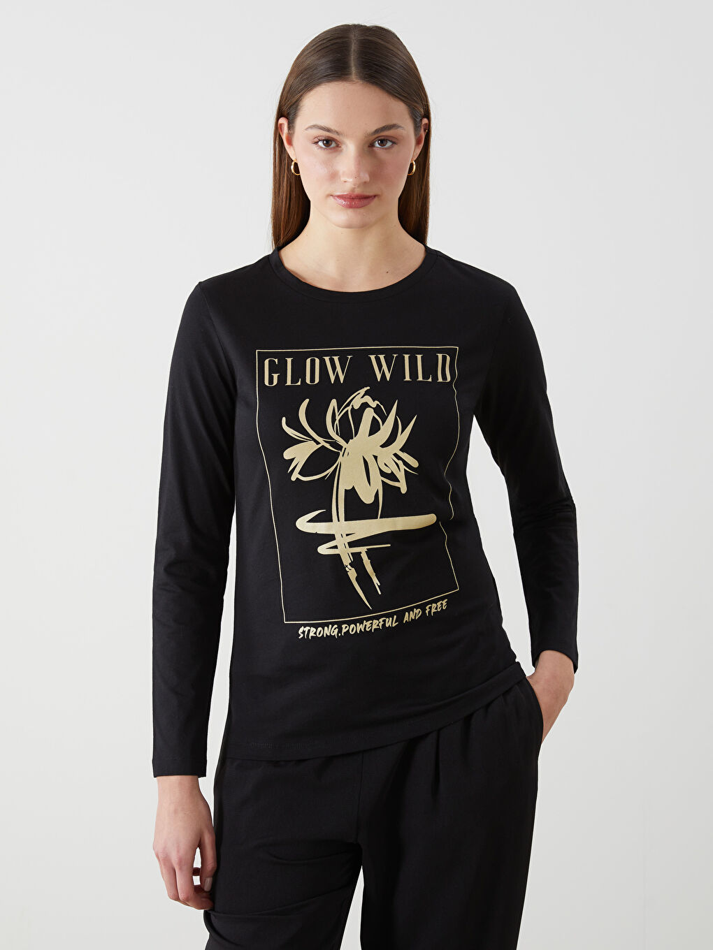 Crew Neck Printed Women's T-shirt -S5KU35Z8-CVL